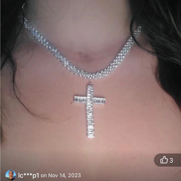 ❤️ Luxury Glitter Cuban Zirconia Necklace with Cross Pendant *NEW*‼️ - Picture 7 of 10